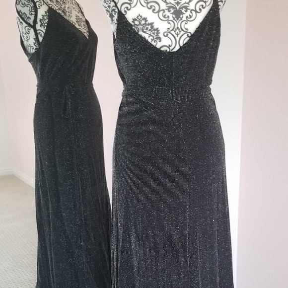 Celestial Black and Silver Wrap Maxi Dress - Lulus - Picture 4 of 16